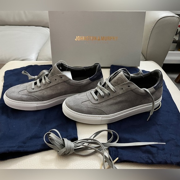 NWB - Johnston & Murphy Italian Suede Sneakers - Size 9.5 - Made in Italy - Picture 3 of 8